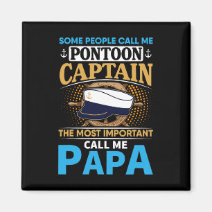 Pontoonboot-Kapitän Geschenk für Großvater Vater P Magnet