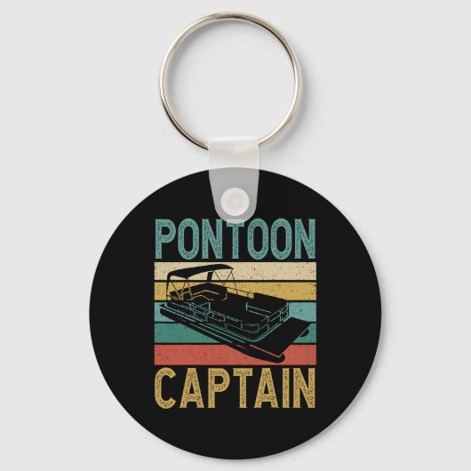 Pontoonboot Kapitän Lustiger Pontoonboot Booten Ca Schlüsselanhänger (Vorderseite)