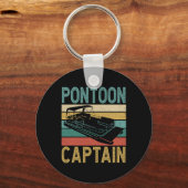 Pontoonboot Kapitän Lustiger Pontoonboot Booten Ca Schlüsselanhänger (Vorderseite)