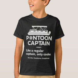 Pontoonboot Kapitän Papa Lustig Segeln Und Bootfah T-Shirt