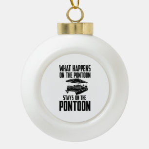 Pontoonboot Keramik Kugel-Ornament