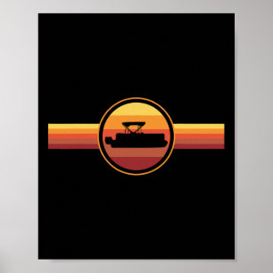 Pontoonboot Retro-Bootsport Poster