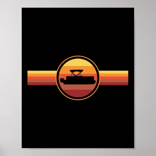 Pontoonboot Retro-Bootsport Poster (Vorne)