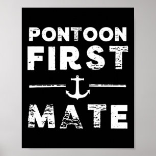 Pontoonbootfahren Erster Maat Bootsanker Männer Fr Poster
