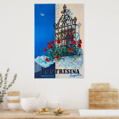 Pontresina, Engadin, Schweiz, Skiposter Poster (Küche)