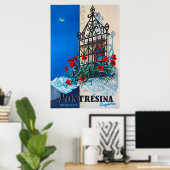 Pontresina, Engadin, Schweiz, Skiposter Poster (Heimbüro)