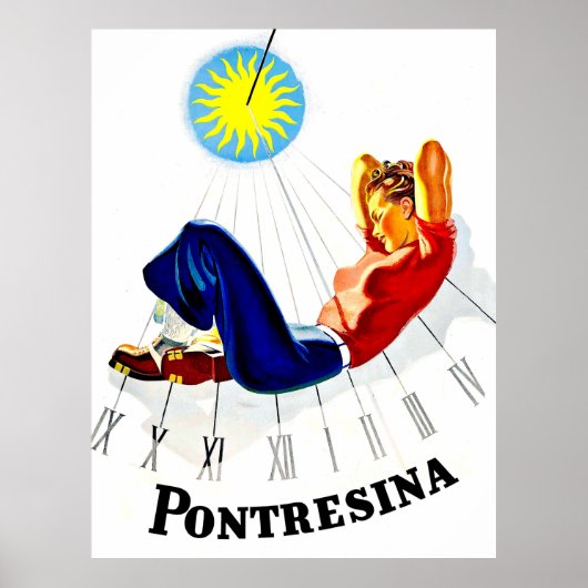 Pontresina, Schweiz, Mädchen ist Sonnenbad Poster (Vorne)