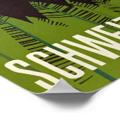 Pontresina Schweiz Vintage Travel Poster (Ecke)