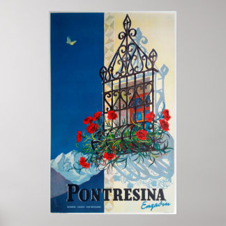 Pontresina - Schweiz, Vintage Travel Poster
