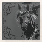 Pony 3 Black Glasuntersetzer (Vorderseite)
