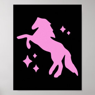 Pony and Heelses Lover Pink Girls Clubs Disco Birt Poster
