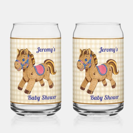 Pony-Baby-Shower-Sodaglas Dosenglas (Vorderseite)