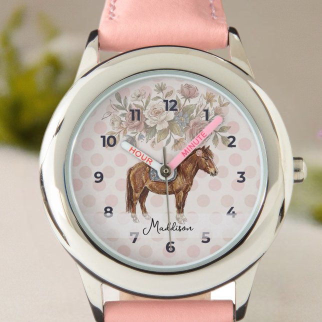 Pony Birthday Armbanduhr ( This charming theme combines the elegance of French country décor with whimsical pony illustrations)