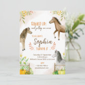 Pony Birthday Einladung zum Herbst Thema (Stehend Vorderseite)