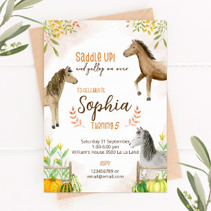 Pony Birthday Einladung zum Herbst Thema