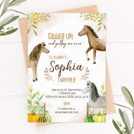 Pony Birthday Einladung zum Herbst Thema