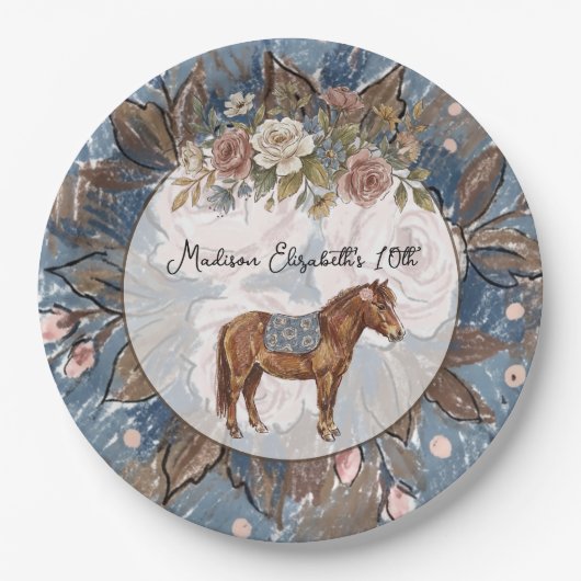 Pony Birthday  Pappteller (Vorderseite)