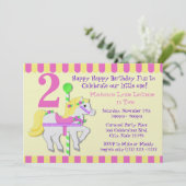 Pony Birthday Party Einladung (Stehend Vorderseite)