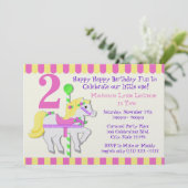 Pony Birthday Party Einladung (Stehend Vorderseite)