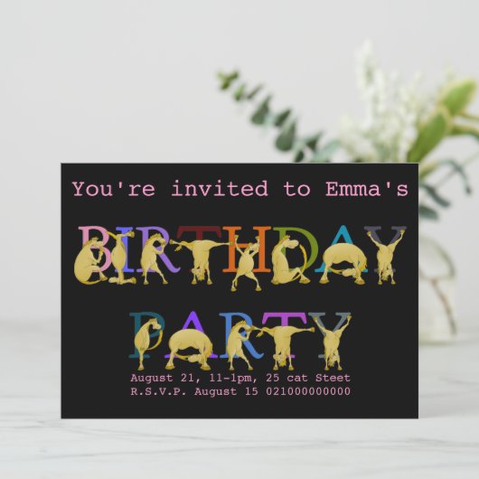 Pony Birthday Party Einladung, hell farbig Einladung (Stehend Vorderseite)