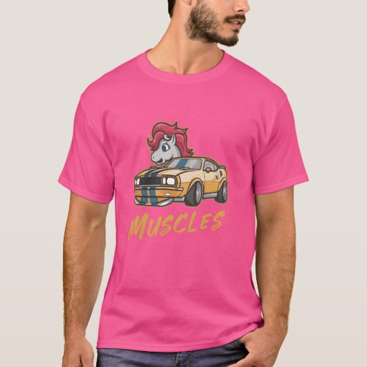 Pony car with muscles friends retro T-Shirt (Vorderseite)