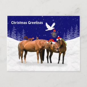 Pony Christmas Party Postcard Postkarte