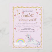 Pony-Einladung zum 3. Geburtstag Einladung (Vorne/Hinten)