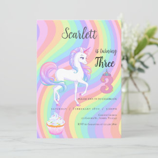 Pony-Einladung zum 3. Geburtstag Einladung