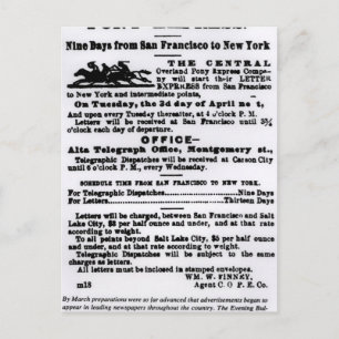 Pony Express, 9 Tage Postkarte