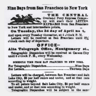 Pony Express, 9 Tage Quadratischer Aufkleber