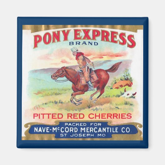 Pony Express Kirschen Werbemagnet Magnet (Vorne)