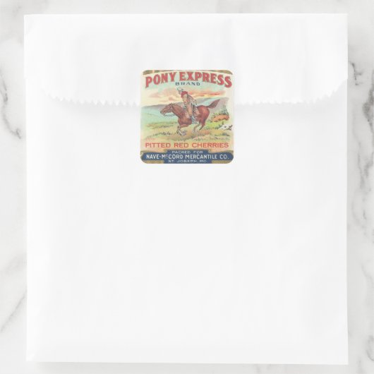 Pony Express Quadratischer Aufkleber (Tasche)
