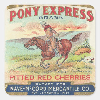 Pony Express Quadratischer Aufkleber