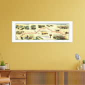 Pony Express Route Picture Map 1860 Leinwanddruck (Insitu (Wohnzimmer))