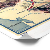 Pony-Express-Routenkarte Poster (Ecke)