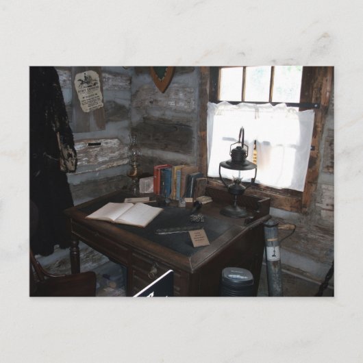 Pony Express Station Indoor Desk Area Postkarte (Vorderseite)