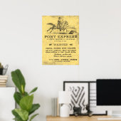 🌵 Pony Express USA Vintag Western Gewollt Rider Poster (Heimbüro)