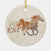 Pony Express Vintag Keramik Ornament (Vorne)