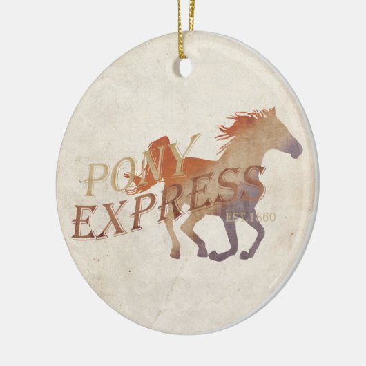Pony Express Vintag Keramik Ornament (Links)