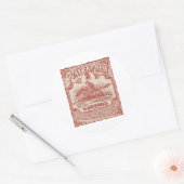 Pony Express Vintage Briefmarke Runder Aufkleber (Umschlag)