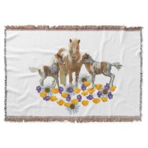 Pony Family in Blume