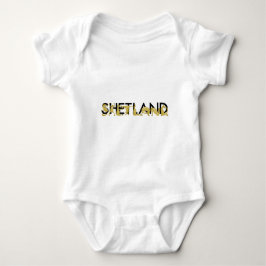 Pony flog in die Buchstaben SHETLAND Baby Strampler