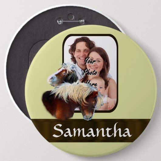 Pony-Fotovorlage Button (Vorne & Hinten)