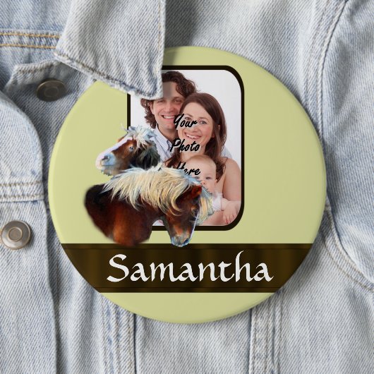 Pony-Fotovorlage Button (Beispiel)