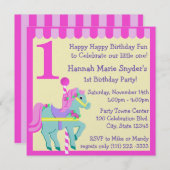 Pony / Geburtstag gestrichen Einladung (Vorne/Hinten)