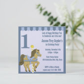 Pony / Geburtstag gestrichen Einladung (Stehend Vorderseite)