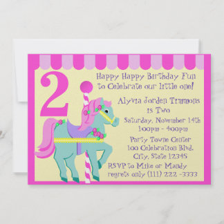 Pony / Geburtstag gestrichen Einladung