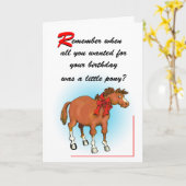 Pony-Geburtstags-Karte Karte (Gelbe Blume)