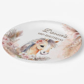 Pony-Geschirr zu Pferden Geburtstagsparty Pappteller (Schrägansicht)