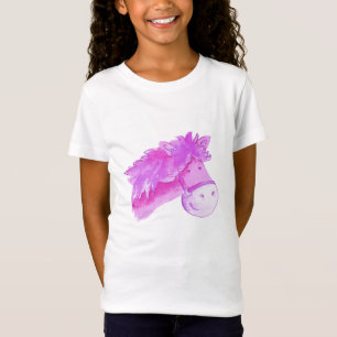 Pony Gesicht lila rosa Kinder T - Shirt